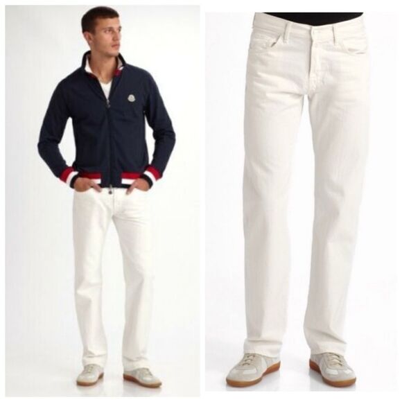 7 For All Mankind Austyn Relaxed Straight Leg Jeans in White - Picture 1 of 12
